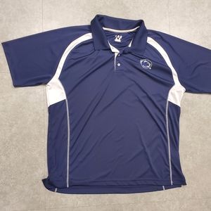 Penn State Men's Polo Collard Shirt Blue White 2XL Dri Fit Athletic